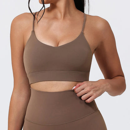 Ctenkevet Summer Women's Cross-Back Yoga Sports Bra Quick-Dry Fitness Running Top Tight-Fitting Underwear for Active Women