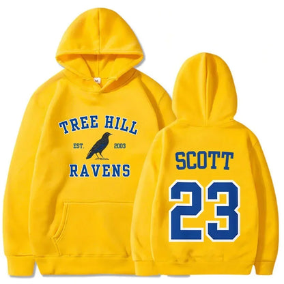 Women Hoodies TREE HILL RAVENS Scott23 Graphic Sweatshirts with Pocket Keith Scott Body Shop Pullovers Sudaderas Para Mujer Male