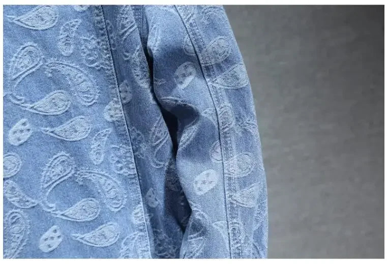 2025 New Men Pure Colour Denim Jacket Single-breasted Lapel Daily Casual Simple Coats