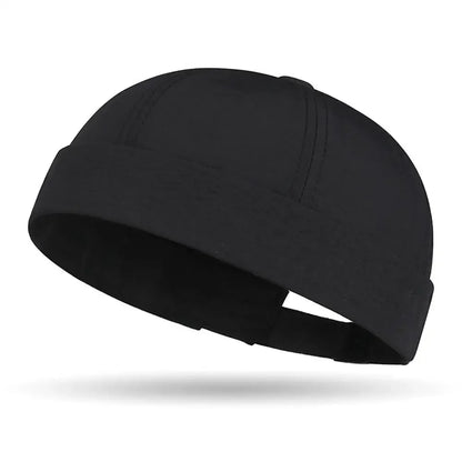 Spring Summer New Casual Landlord Hat Street Melon Skin Tide Hats Without Brim Retro Hip Hop Cap Unisex Docker Cap Brimless Hat