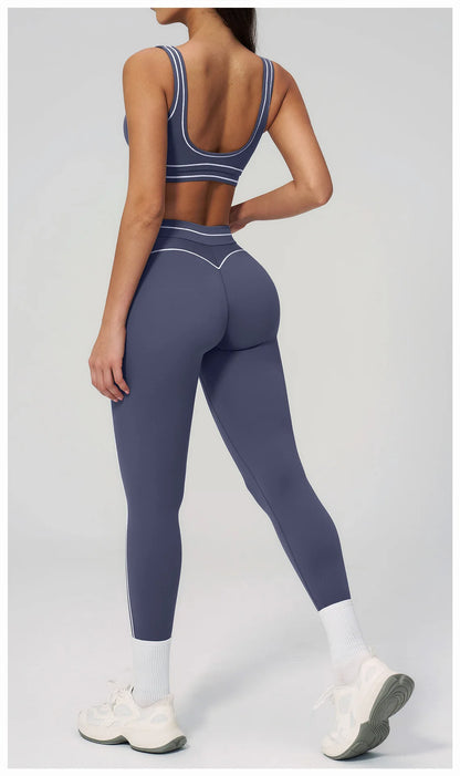 Fitness Suit 2PCS Yoga Set Women's Tracksuit Sports Outfits Gym Running Push Up Sportswear Legging Athletic Wear Workout Clothes