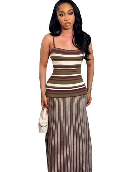 Wmstar Dresses for Women Wholesale Summer Halter Backless and Striped Design Fresh and Breezy Summer Resort Dress Drop Shopping