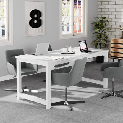Large Office Desk | Modern Computer Desk - Spacious Writing Workstation for Home Office