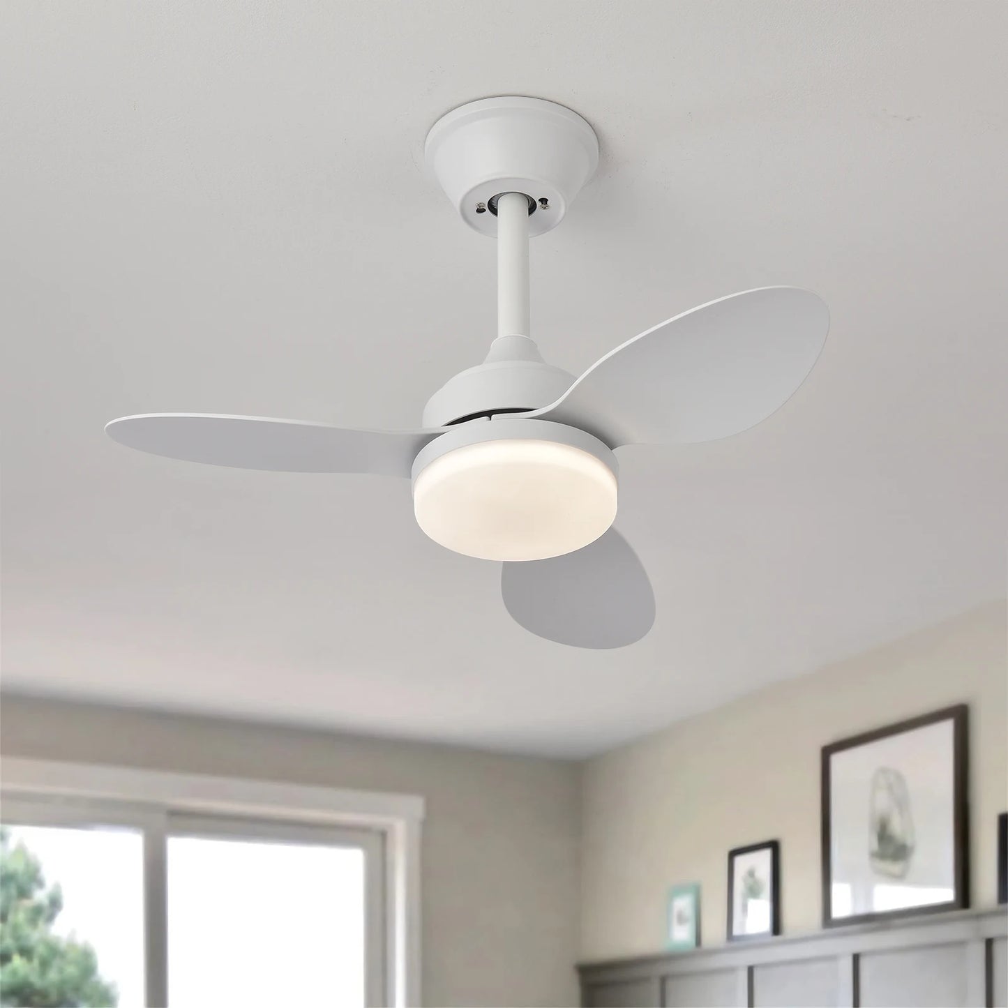 Ceiling Fan With Light,25 Inch/42 Inch/52 Inch Low Profile Ceiling Fan with remote control, For Indoor and Covered Outdoor