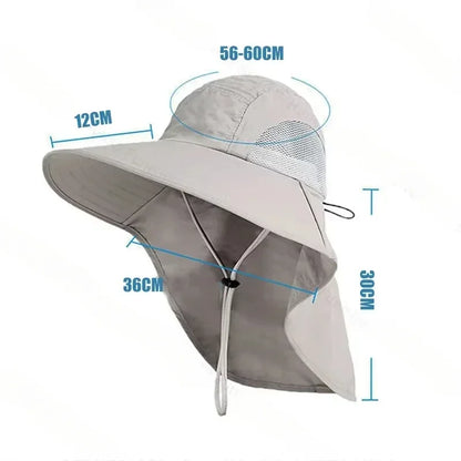 1/2/4PCS Sun Protection Bucket Hat for Men Wide Brim Fishing Cap with Neck Shade Face Flap Lightweight Summer Hiking Camping