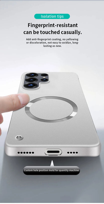 Ultra Thin Metallic Paint Magnetic Case For Samsung Galaxy S26 Ultra S25 S24 S23 Plus S22 Frameless Cooling Hard PC Cover Funda