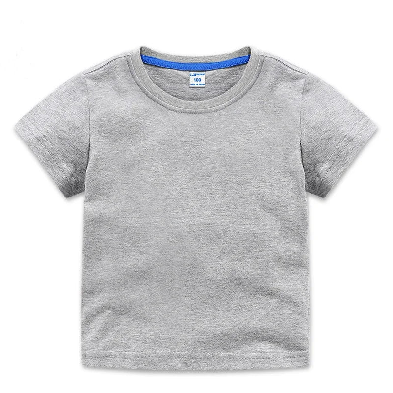 Summer Kids Tops Tees Baby Kids Tshirts Blouse Clothes 24M 2-10Years 10 Colors Solid Children T-shirt for Boys Girls Cotton