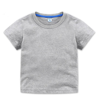 Summer Kids Tops Tees Baby Kids Tshirts Blouse Clothes 24M 2-10Years 10 Colors Solid Children T-shirt for Boys Girls Cotton