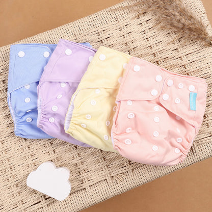 Eco Friendly Cloth Diaper - HappyFlute 4Pcs Reusable Baby Diaper Set Waterproof Pocket Design