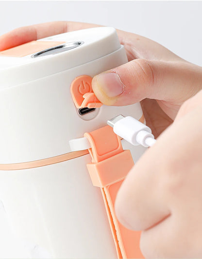 Portable Mini Electric Juicer - Multifunction Fruit Blender with 6 Blades Smoothie Maker 1200mAh