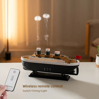 Titanic Ship Model Humidifier  Essential Oil Diffuser - Colorful Jellyfish Night Light - ZOOMNSTORE