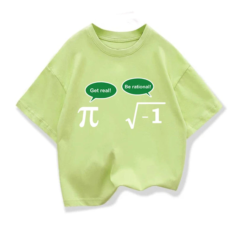 Baby Boys T-shirt High Quality Cotton Funny Math Design Printed Loose in Summer Casual O-neck T-shirt for Kids Tees Girls Tops