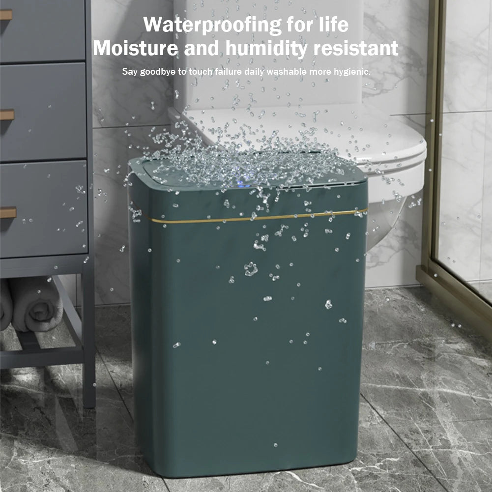 Smart Sensor Touchless Trash Can - Waterproof Electric Garbage Bin for Kitchen  Bathroom