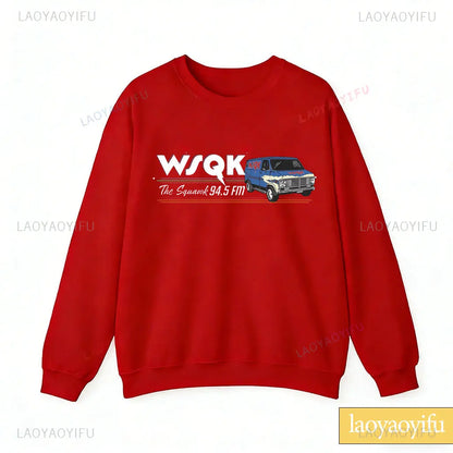 WSQK The Squawk 94.5 FM Radio Sweatshirt Wsqk Unisex Sweatshirts Vintage Sci-fi Crewneck 80s Nostalgic Sweater Retro Shirt Gift