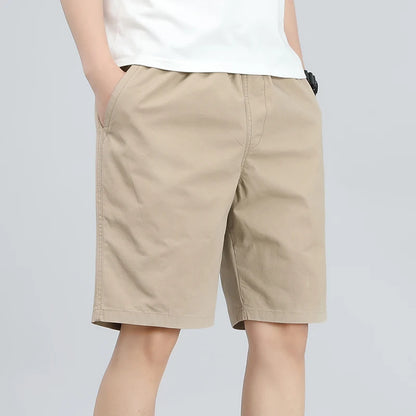 Plus Size Men's Shorts - Breathable Cotton Summer Casual Knee Length Fitness Shorts