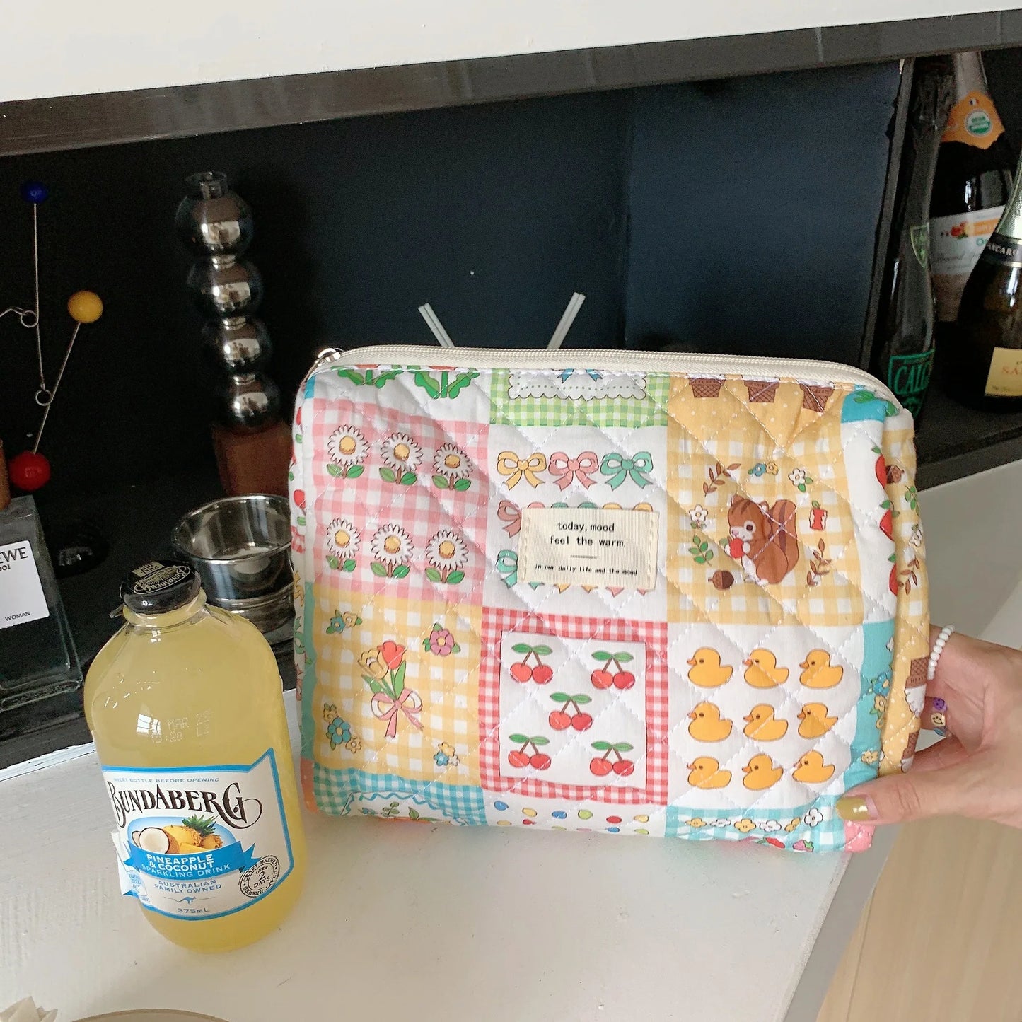 Baby Diaper Bag Cartoon Print Nappy Bag Zipper Handbag Carry Pack Travel Outdoor Diaper Storage Bag Multi Functional Storage Bag