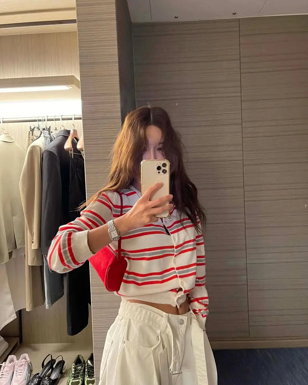 Spring New Classic Striped round Neck Button up Soft Knitted Open Cardigan Fashionable Design Sensation Women's Sweater