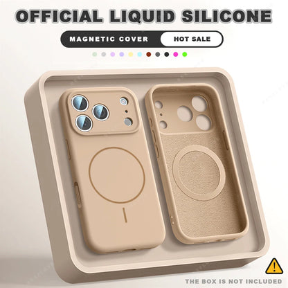 Liquid Silicone Magnetic Phone Case - iPhone 16E1112131617 Pro Max  Air 151416 Plus MagSafe Cover - ZOOMNSTORE