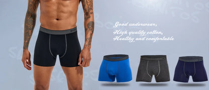 3pcs Print Men's Panties BONITOS Letter Waistband Boxer Briefs Cotton Underwear Mens Boxers Classic Men Underpants