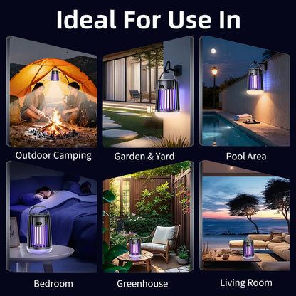 Solar Garden Light Fly Zapper Outdoor Solar Powered with Rechargeable Insect Fly Trap Garden Mosquito Killer Lamp Street Light