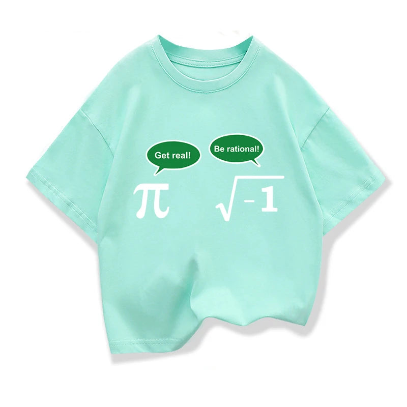 Baby Boys T-shirt High Quality Cotton Funny Math Design Printed Loose in Summer Casual O-neck T-shirt for Kids Tees Girls Tops