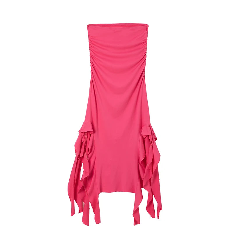One Shoulder Dress - Slim Fit Summer Fashion Bra Wrap Ankle Length Dress