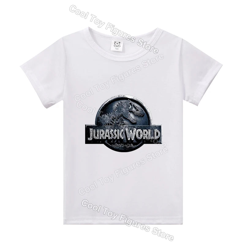 Jurassics World Series Kids Clothes Short Sleeve Summer Hot Movies T-shirt Dinosaur Park Boys Girls Base Top Trend Birthday Gift