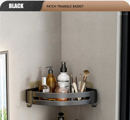 Aluminum Corner Shower Rack - Wall Mounted Bathroom Storage Organizer