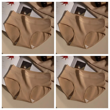 4Pcs/Set Cotton Panties Women Mid Waist Briefs Breathable Intimates Breathable Comfort Underwear M-2XL Soft Panties