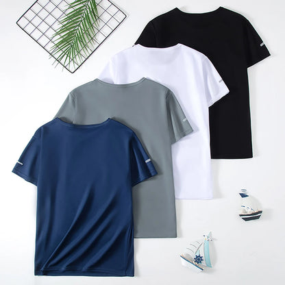 1/4piece Spring/Summer Youth Plus Size 13-16 Years Old Quick Drying Sports Short Sleeved T-shirt Versatile Top For Boys And Girl