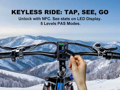 EOEOTWO Electric Bike,1500W Peak Ebikes for Adults, 26'' Fat Tire Best Ebike for Men, 70 Miles with 960Wh Battery, 25-30MPH Max Speed Bicycles, 330LB Capacity