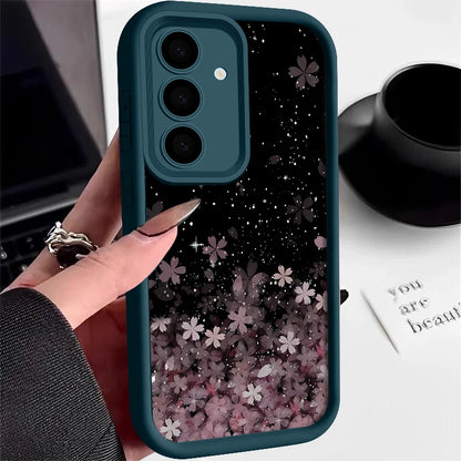 Cherry Blossom Silicone Case For Samsung Galaxy S25 Edge S26 S24 S23 Ultra S24 FE A57 A55 A37 A15 A16 A17 A35 A56 5G TPU Cover