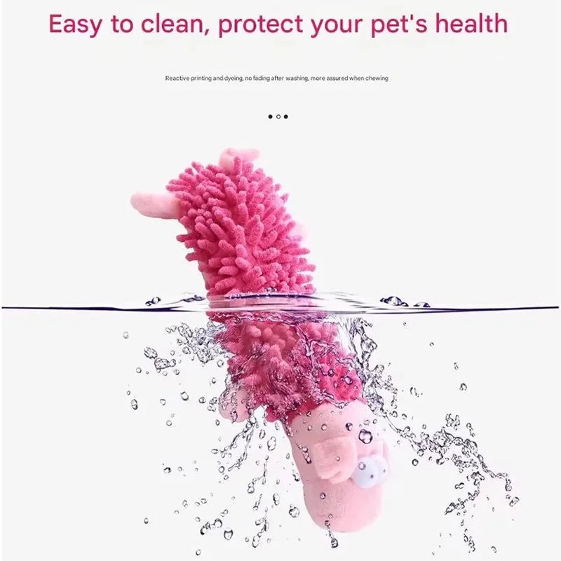 Cute Cartoon Animal Plush Pet Toy Squeaky Durable Chew Resistant Puppy Molar Interactive Play Toys Boredom Relief Dog Chewing