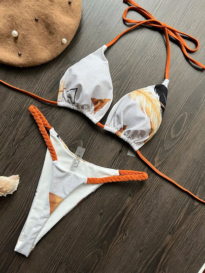 High Waist Bikini - Sexy Thong Two Piece Set Zebra Print Brazilian Swimwear Women