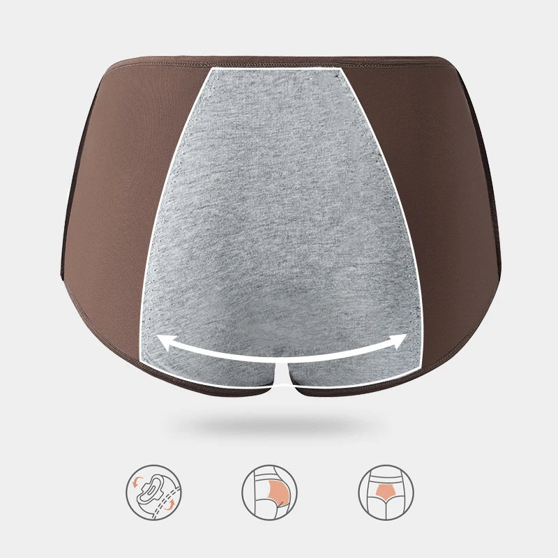 3Pcs High Waist Women Panties Leak Proof Menstrual Pants Widen Physiological Period Underwear Plus Size 4XL Cotton Female Briefs
