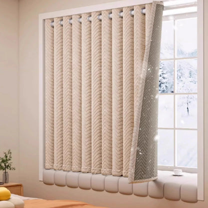 Insulating Blackout Curtains – Thermal Double Layer Windproof Panel for Winter Frost Protection