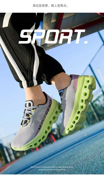 2026 Air Cushion Running Shoes Jogging Marathon Men Sports Breathable Lightweight Women's Comfortable Nonskid Leisure Sneakers