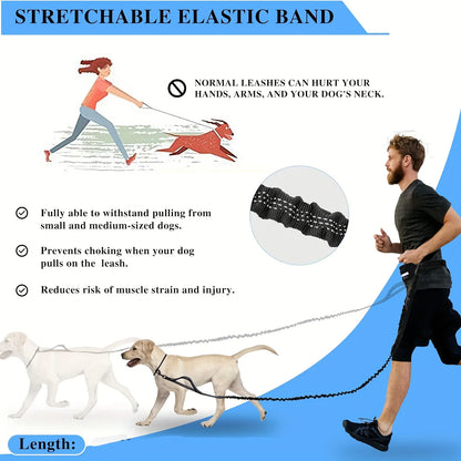 Hand Free Dog Leash for Pet Walking Running Jogging Adjustable Dog Leash Waist Belt Chest Strap Traction Rope Dog Accessories