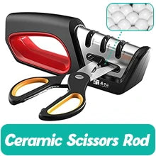 4 In 1 Knife Sharpener - Professional Kitchen Sharpener With Diamond, Tungsten & Ceramic Rods