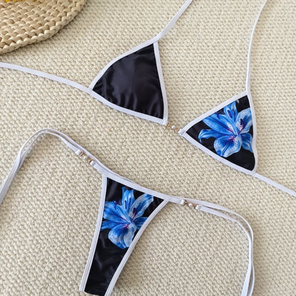Sexy Thong Bikini - Micro Bikinis Two Piece Swimwear Set | Striped Print Beach Bathing Suit