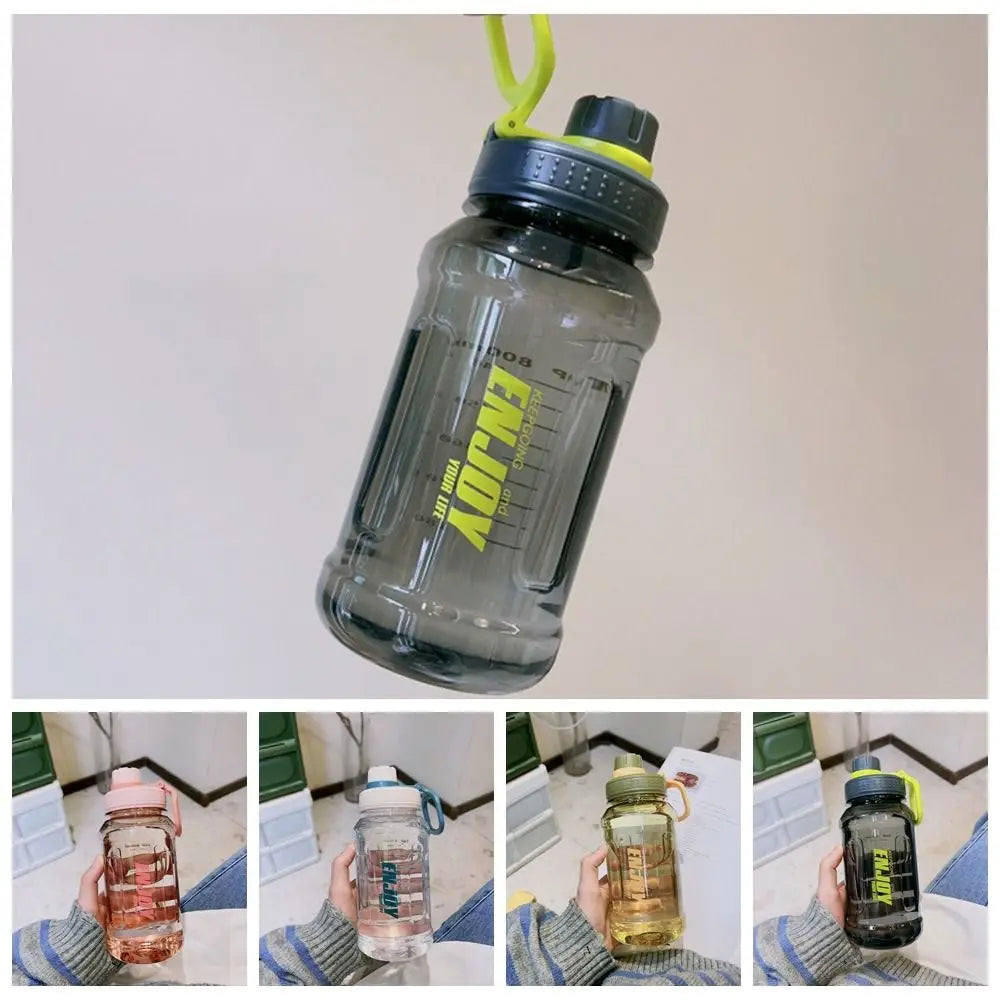 Plastic Sport Bottle Fitness Water Bottle Leakproof Water Bottle 600ml/800ml/1000ml High Temperature Resistant Water Cup Summer