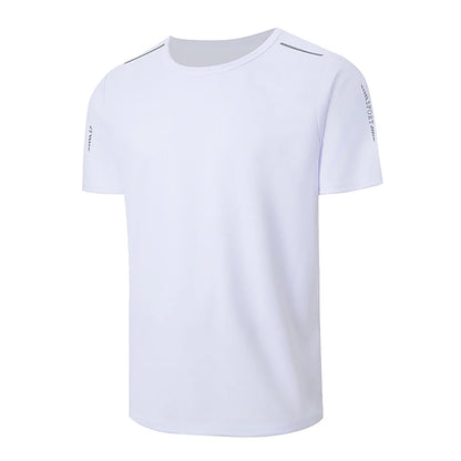 Men's Quick-Dry Sports Shirt – Multicolor Summer Running Badminton Tee with Reflective Strip