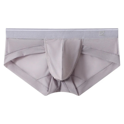 Sexy Men's boxer Ice screen hole cueca large convex  breathable quick dry men's boxers solid color underpants men underwear new