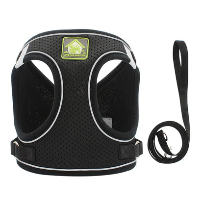 Dog Harness Pet Leash Vest-style Cat Breathable Adjustable Rope Reflective Pet Supplies Small Medium Dog Walking Harness Lead