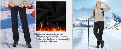Windproof Thermal Pants for Women, Soft Trousers for Hiking, Camping, Outdoor Sports, Mountain Climbing, Travel, Winter