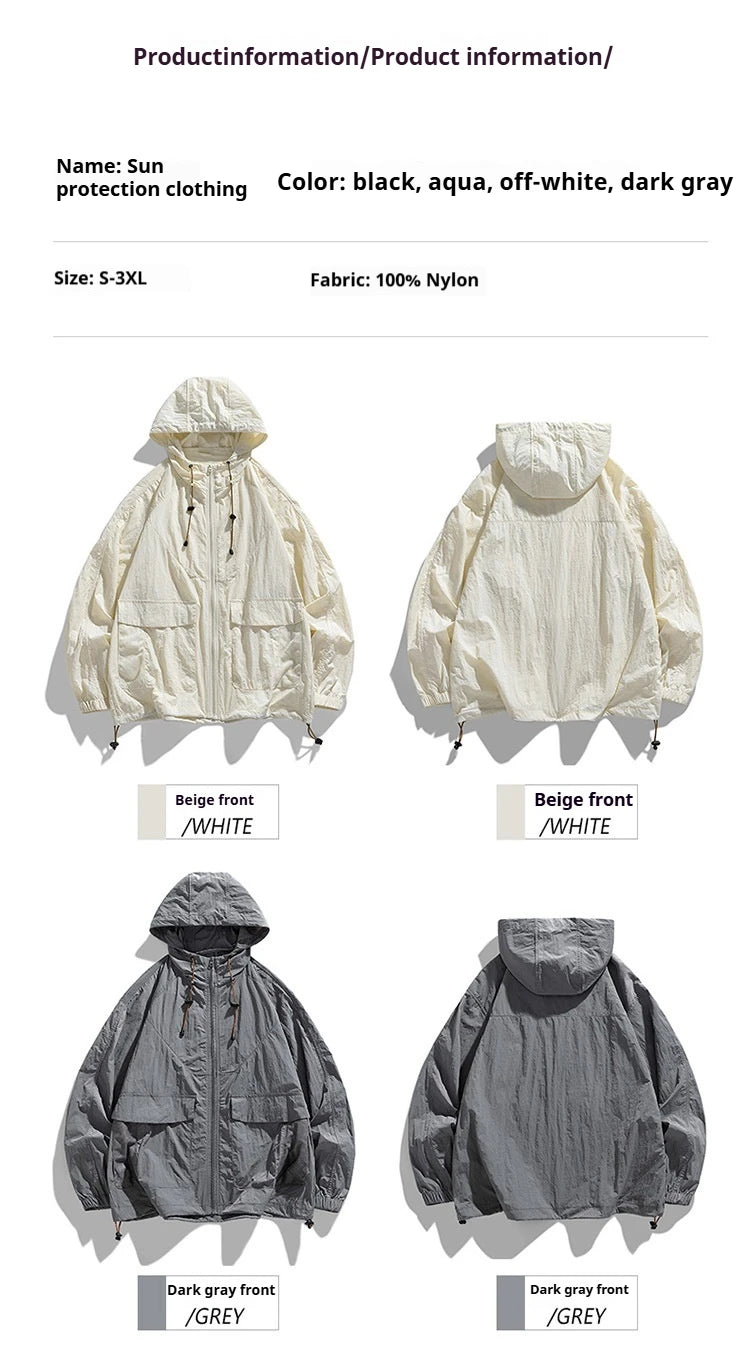 Outdoor Sun Protection Clothing Ultra-thin Anti-ultraviolet Sun Protection Clothing Breathable Sports Workwear Jacket
