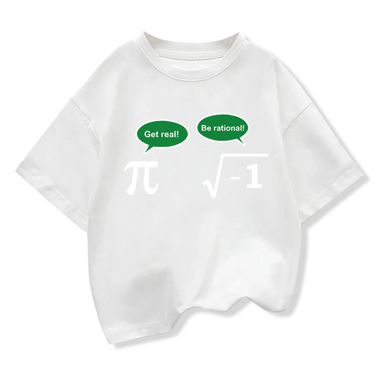 Baby Boys T-shirt High Quality Cotton Funny Math Design Printed Loose in Summer Casual O-neck T-shirt for Kids Tees Girls Tops