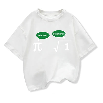 Baby Boys T-shirt High Quality Cotton Funny Math Design Printed Loose in Summer Casual O-neck T-shirt for Kids Tees Girls Tops