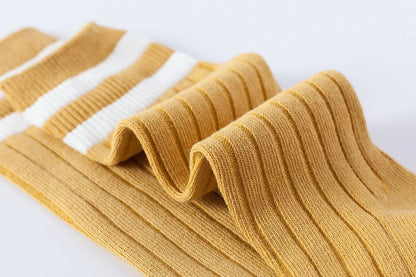 1 Pairs Kids Knee High Long Socks Autumn Winter Warmth Soft Cotton Children School Stocking Black White Stripes Sports Socks