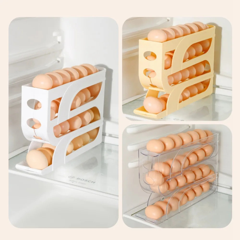 Large Capacity Automatic Egg Storage Box - 34 Layer Refrigerator Organizer